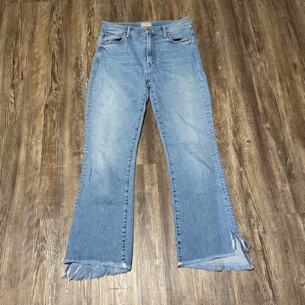 Mother The Insider Crop Step Fray Jeans Womens' 26 in Seek To Thrill Wash Denim